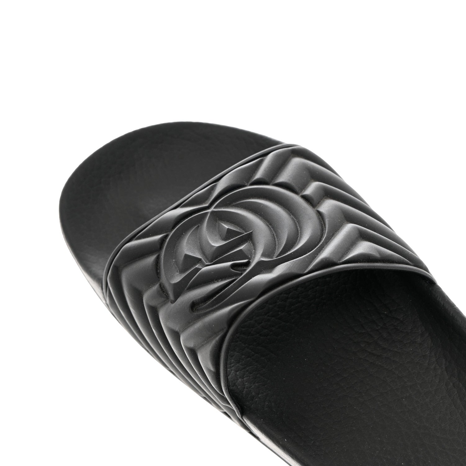 Gucci Rubber Matelasse Womens Slide Sandals 41 Black 7 of 9