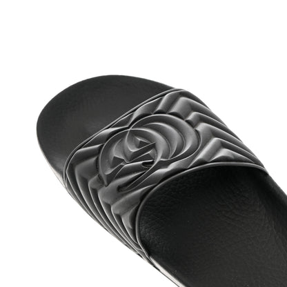 Gucci Rubber Matelasse Womens Slide Sandals 41 Black 7 of 9