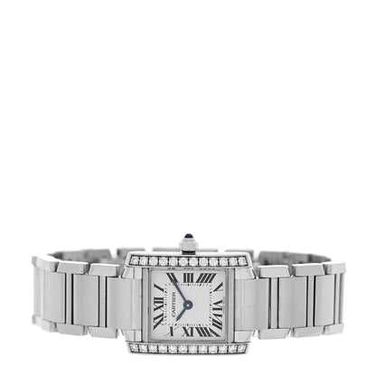 Cartier Stainless Steel Diamond Bezel 20mm Tank Francaise Quartz Watch 2 of 5
