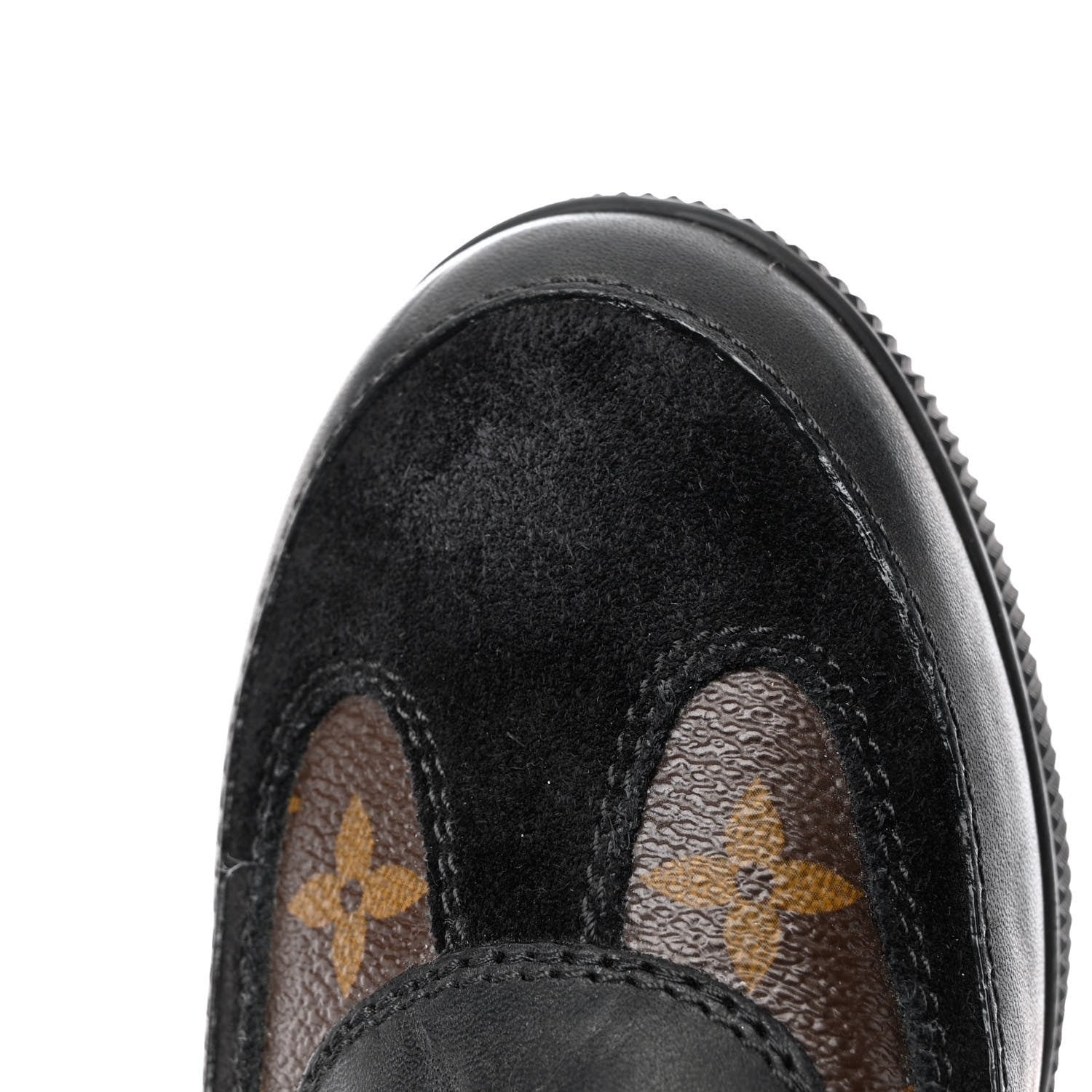 Louis Vuitton Suede Calfskin Monogram Laureate Platform Desert Boots 39.5 Black 8 of 11