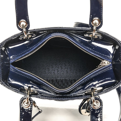 Christian Dior Patent Cannage Medium Lady Dior Saphir 5 of 7
