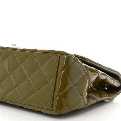 Chanel Patent Quilted Maxi Single Flap Grey 10 of 11