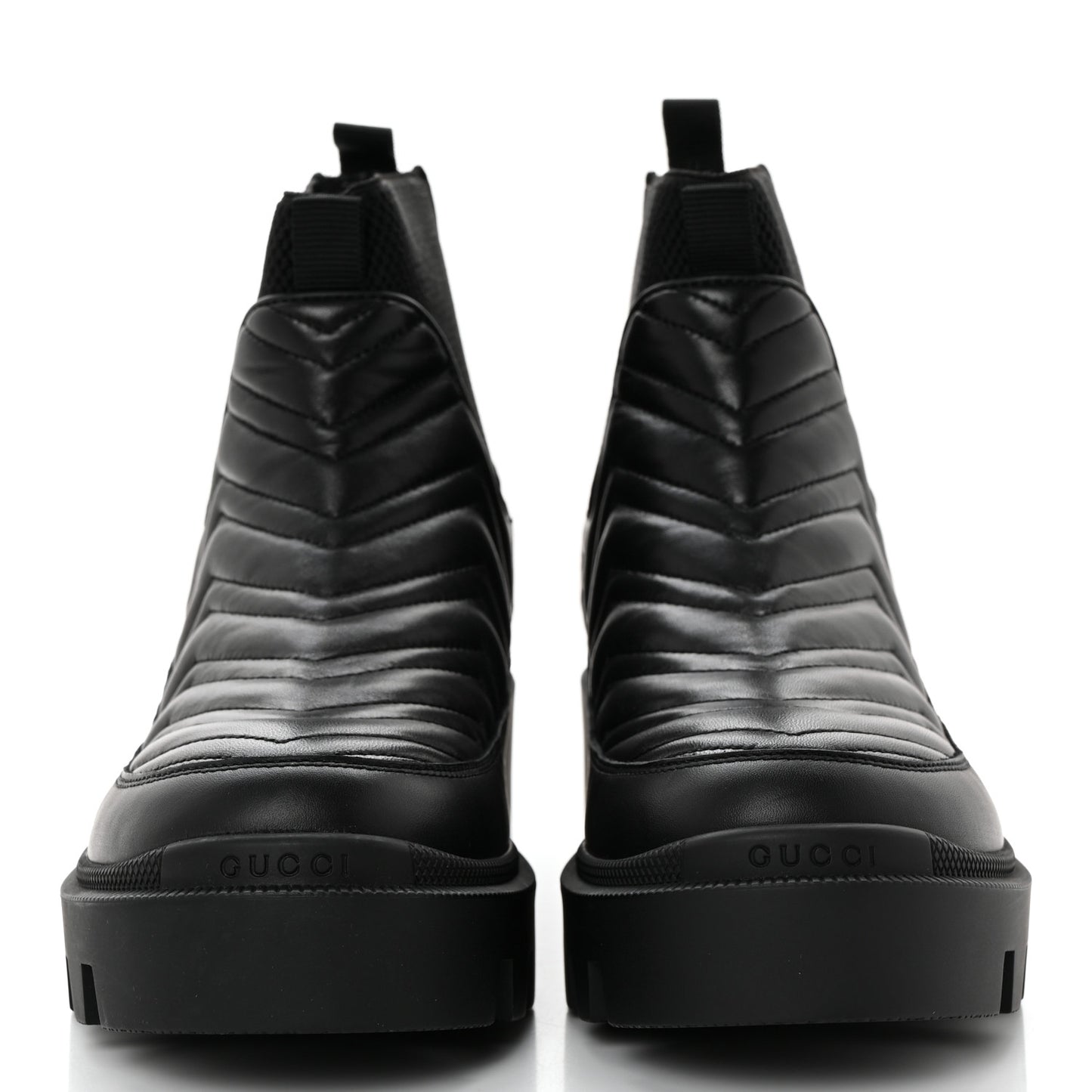 Calfskin Nappa Matelasse Frances Chelsea Boots 38.5 Black