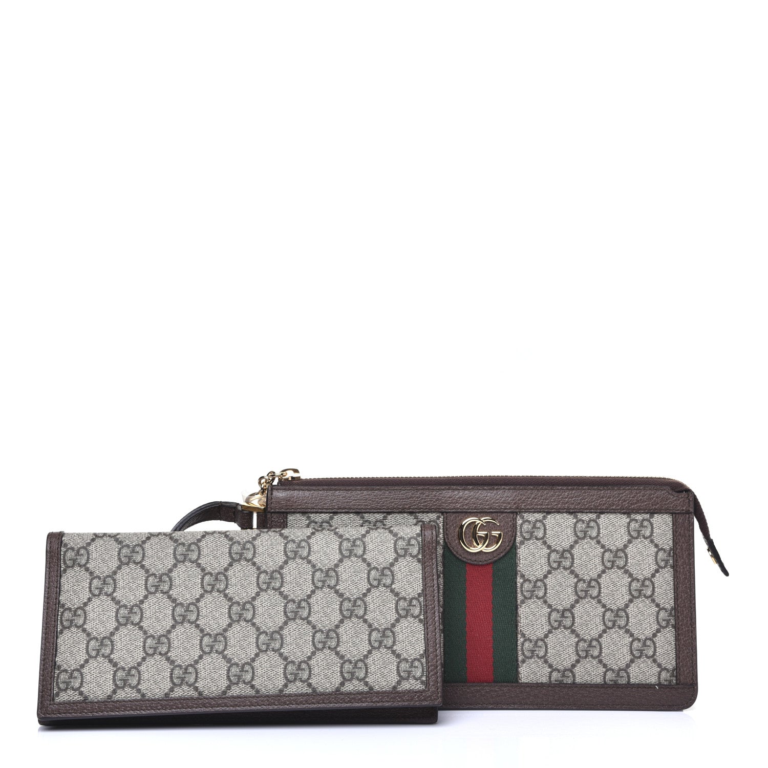 Gucci GG Supreme Monogram Web Ophidia Travel Wristlet Beige New Acero 9 of 10
