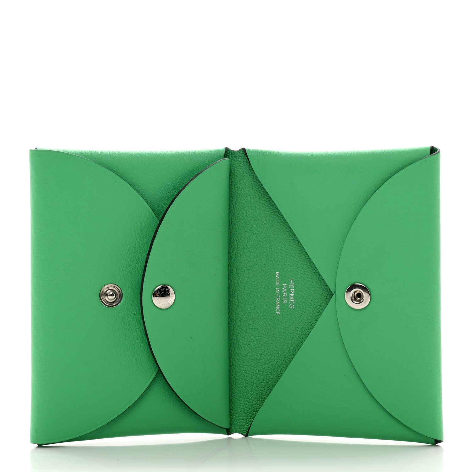 Hermes Swift Compact Saddle Print Calvi Duo Card Case Vert Comics 5 of 7