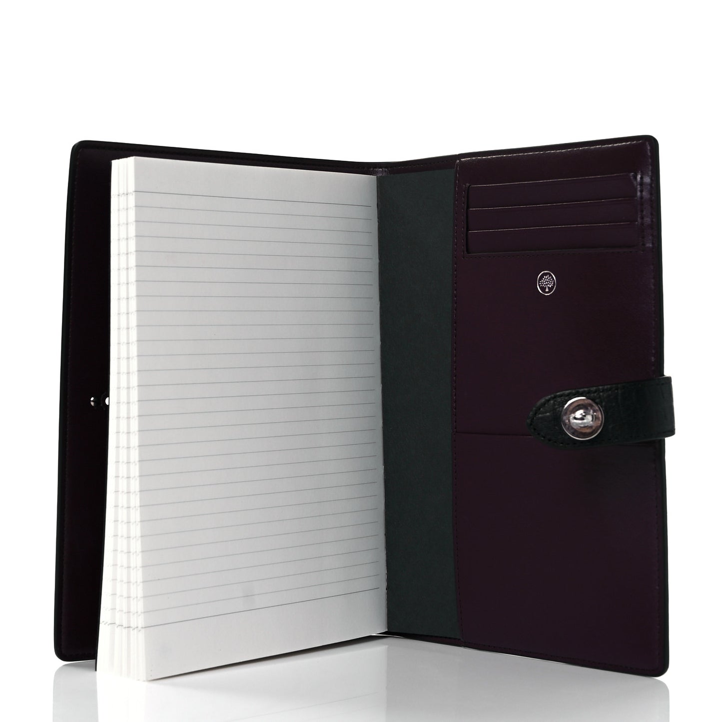 Calfskin Crocodile Embossed Postman's Lock Agenda Black