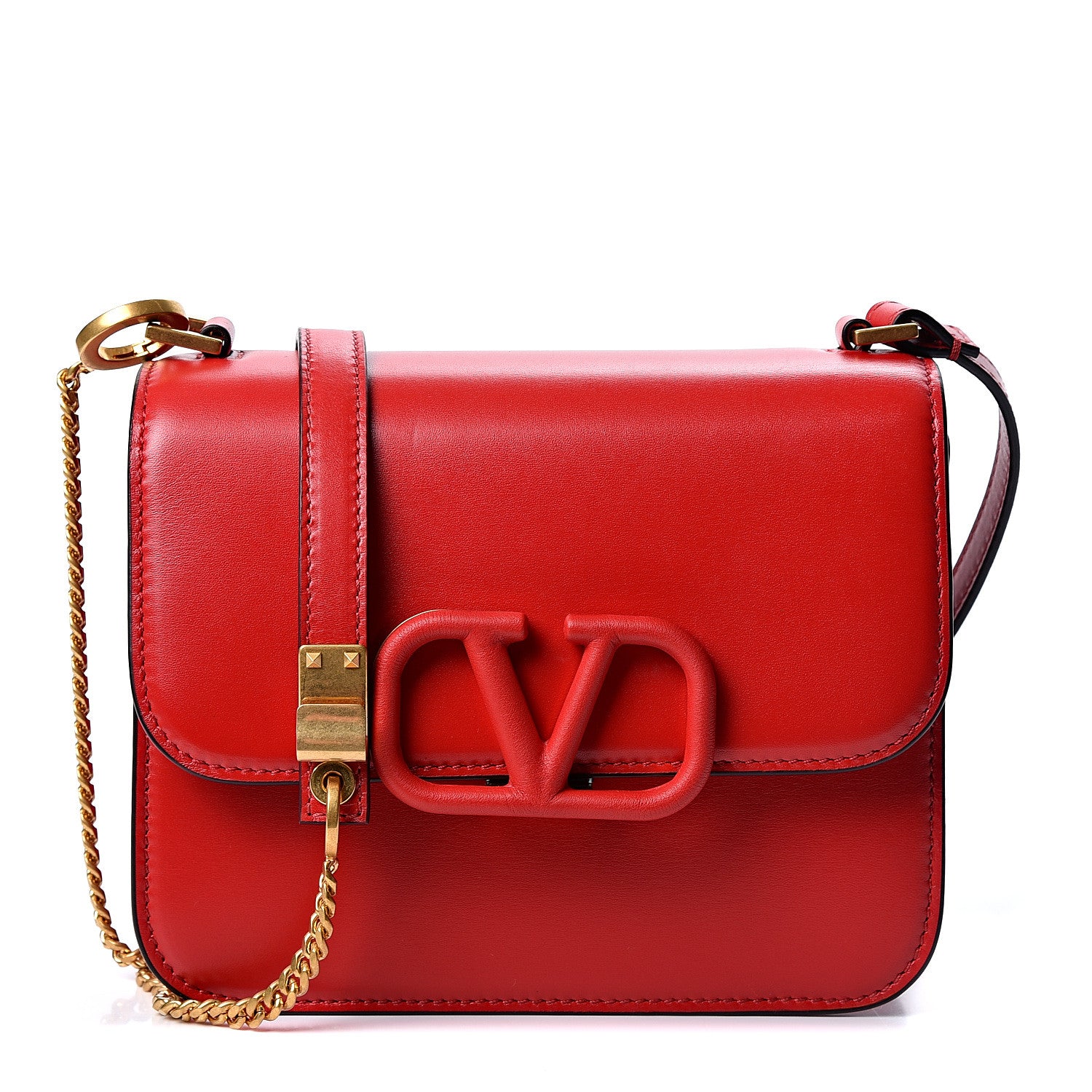 Valentino Garavani Smooth Calfskin Small VSling Shoulder Bag Red 1 of 8