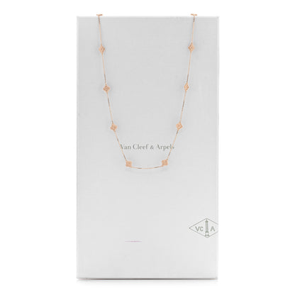 Van Cleef & Arpels 18K Rose Gold 16 Motifs Sweet Alhambra Necklace 6 of 6