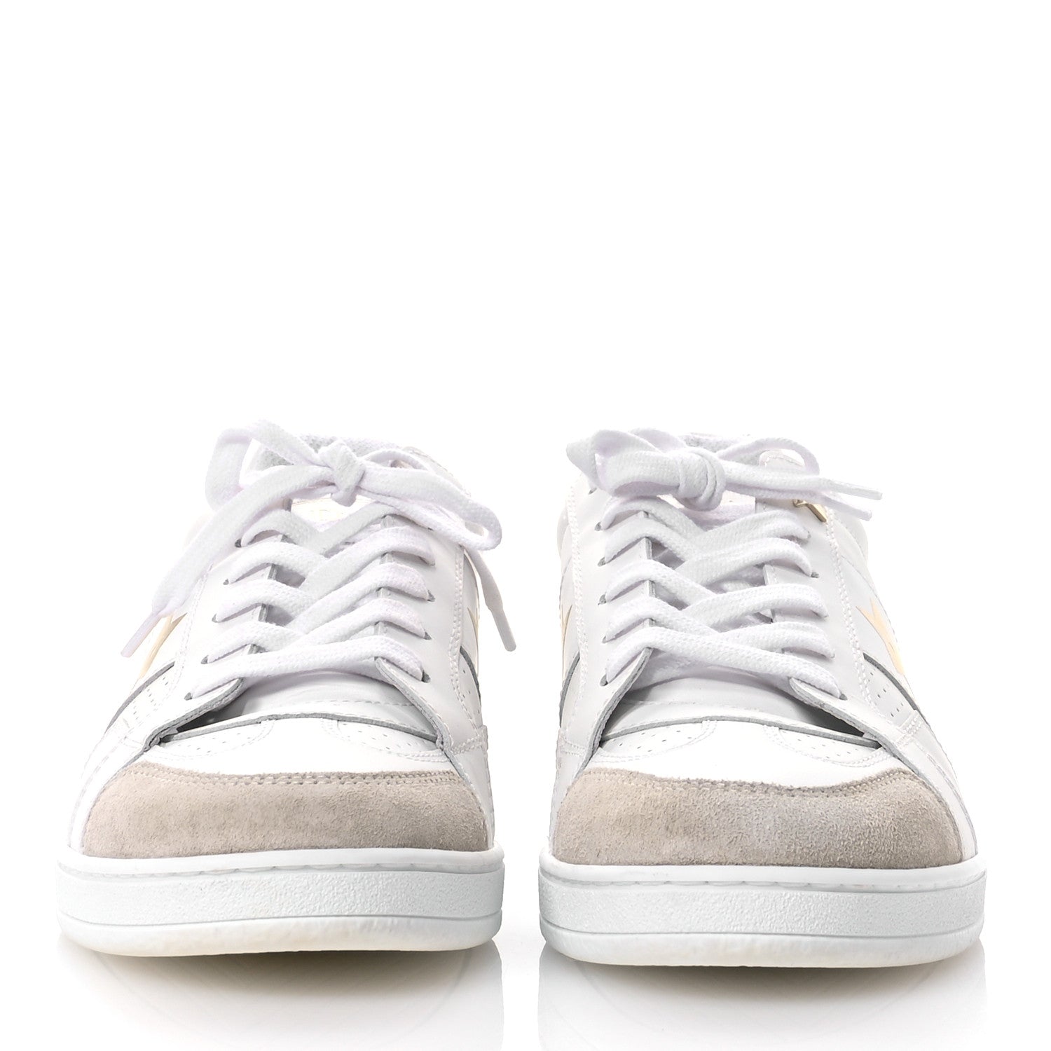 Christian Dior Calfskin Suede Dior Star Low Top Sneakers 37.5 White Gold 3 of 10