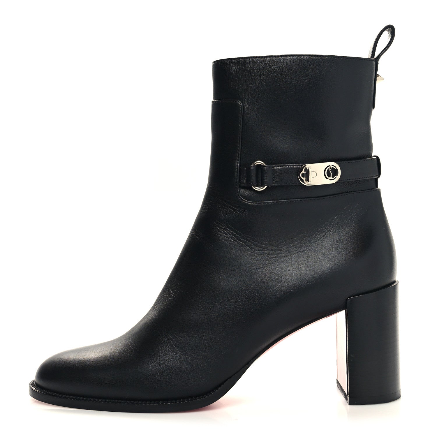 Christian Louboutin Calfskin Lock Booty 70 Ankle Boots 40 Black 1 of 8