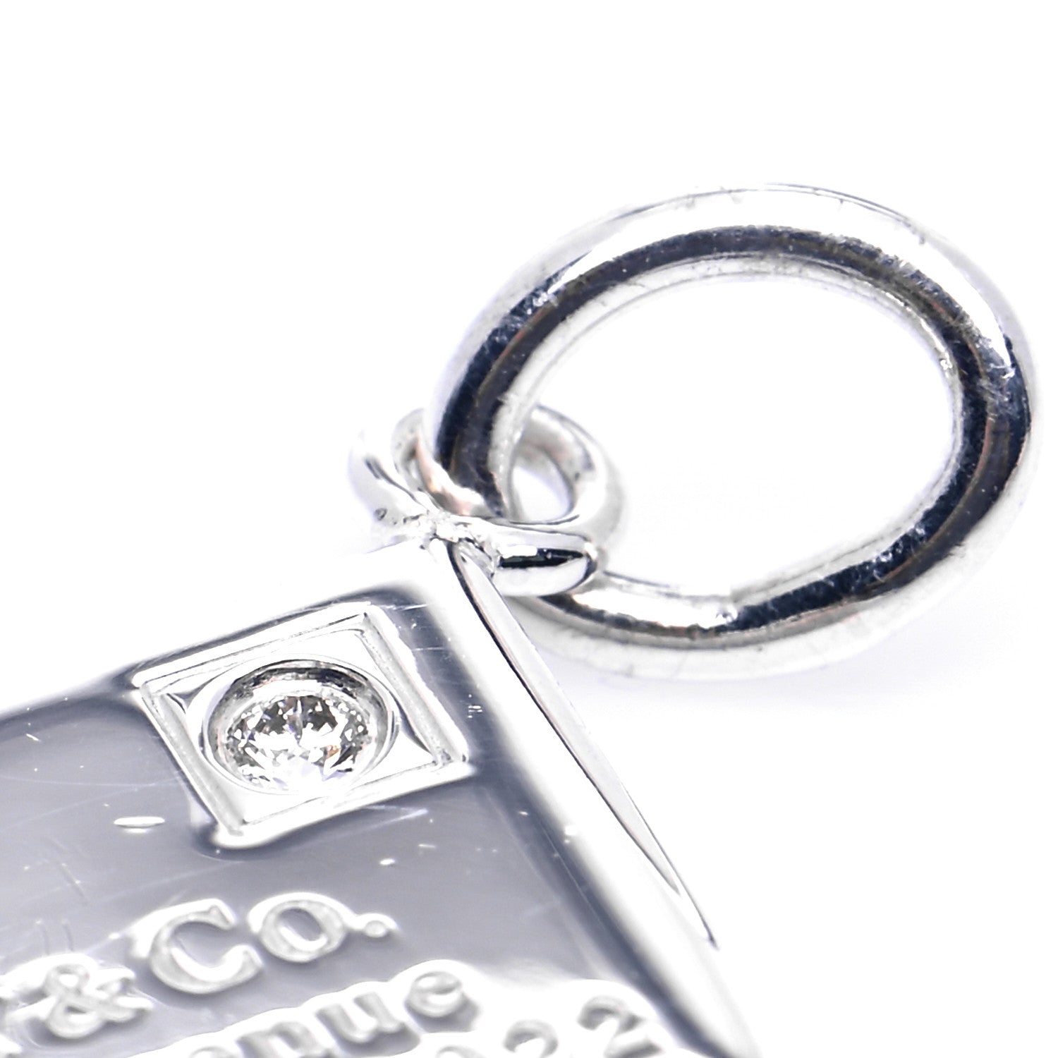 Tiffany Sterling Silver Diamond Envelope Charm 4 of 4