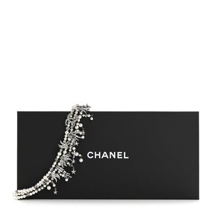 Chanel Pearl Crystal CC Wing Star Belt 100 40 Ruthenium Pearly White 4 of 4
