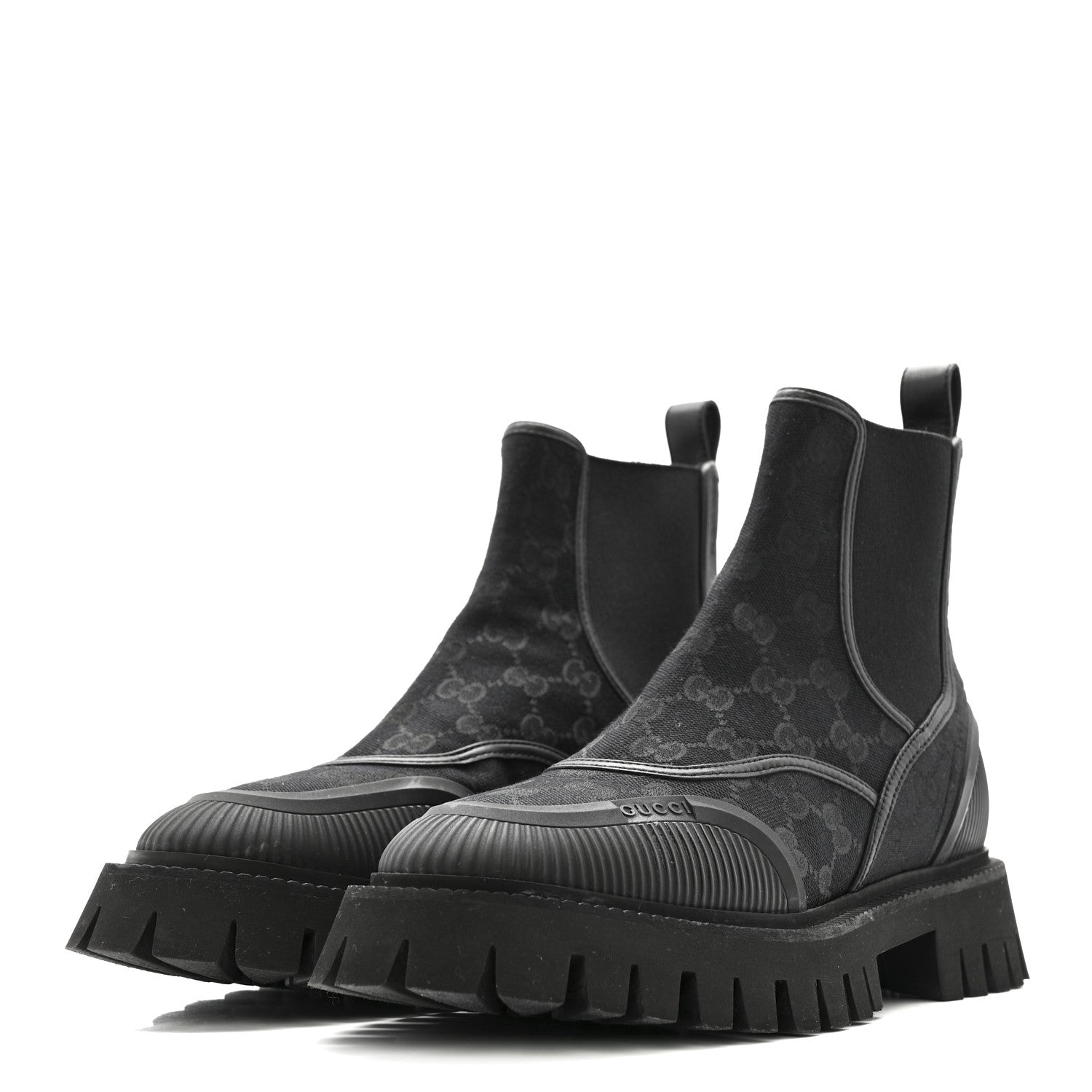 Gucci Canvas Calfskin GG Supreme Ankle Boots 39 Black 4 of 16