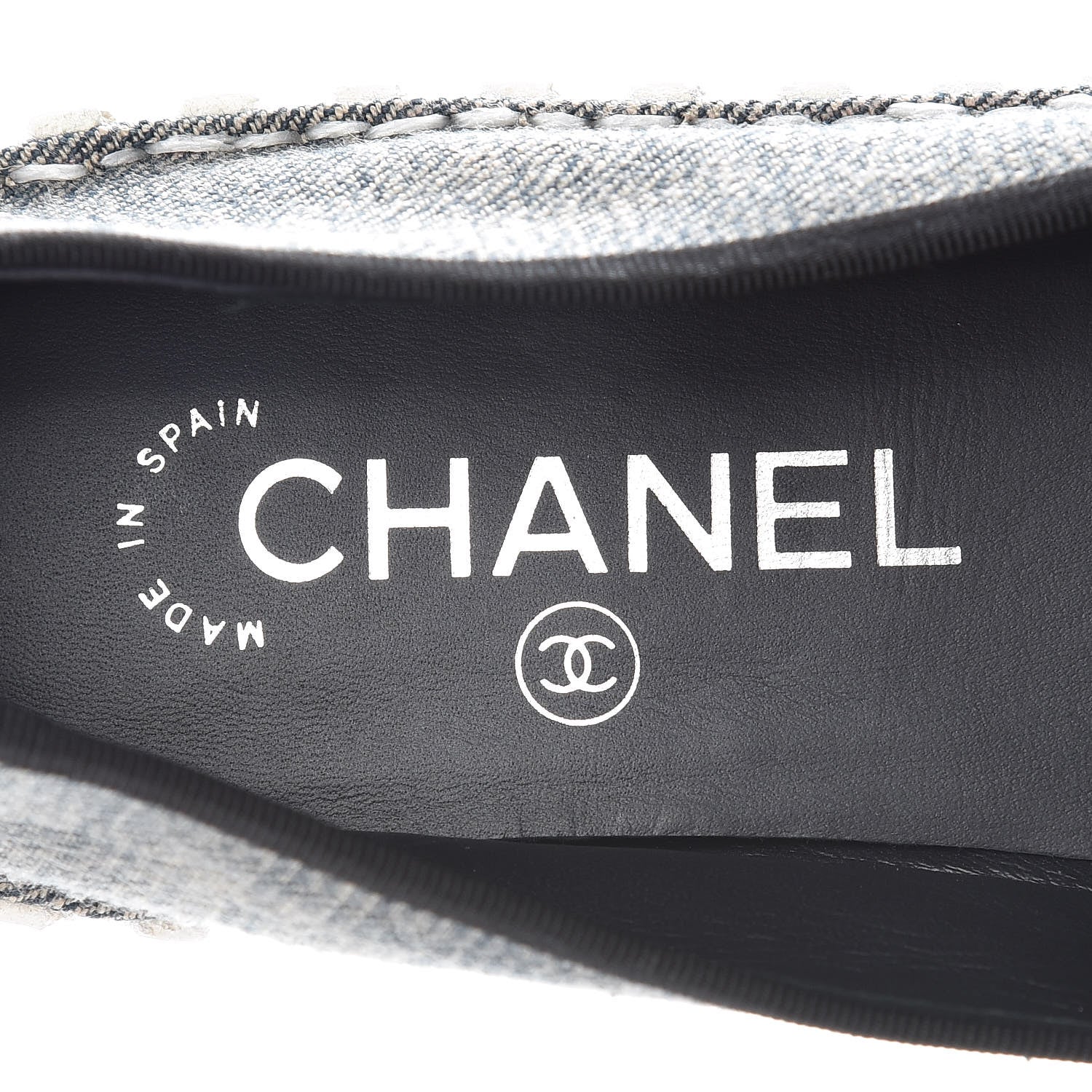 Chanel Fabric Mocassin Loafer 38 Blue Navy 7 of 10