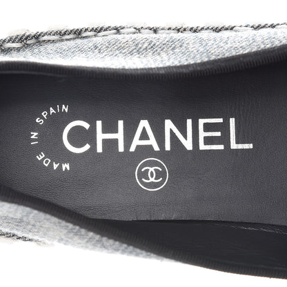 Chanel Fabric Mocassin Loafer 38 Blue Navy 7 of 10