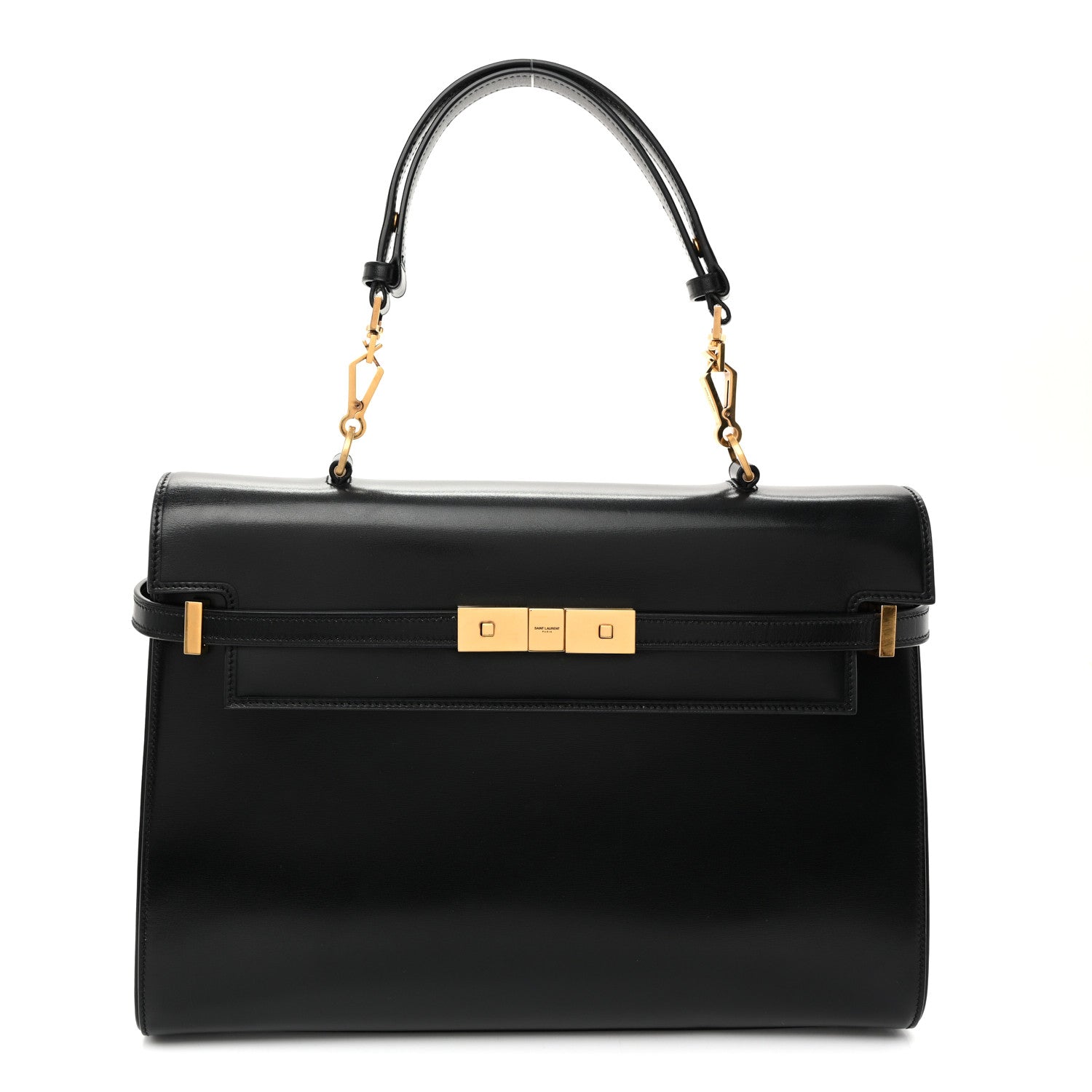 Saint Laurent Smooth Calfskin Manhattan Top Handle Black 1 of 9