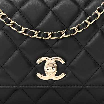 Chanel Lambskin Quilted Trendy CC Wallet On Chain WOC Black 9 of 11