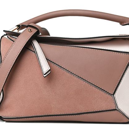 Loewe Calfskin Suede Small Puzzle Bag Blush 8 of 13