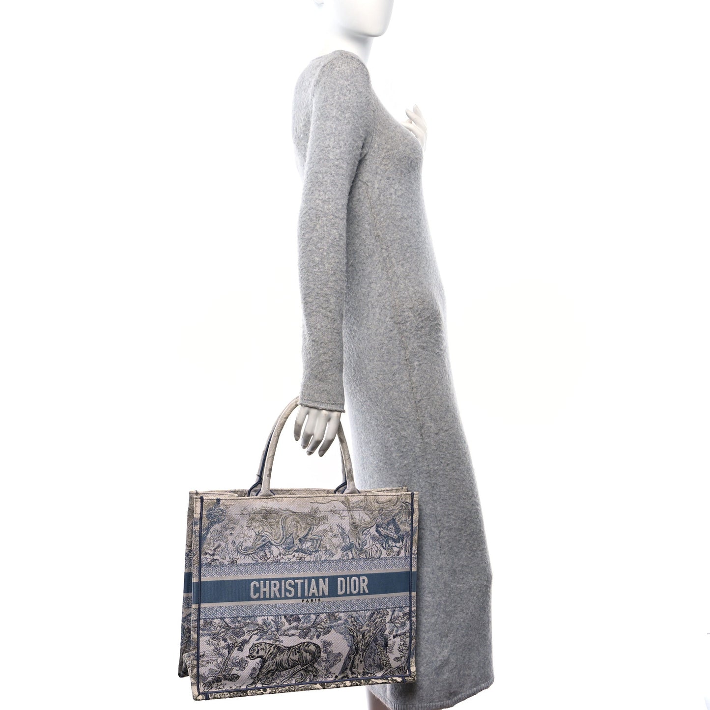 Gradient Canvas Embroidered Large Dioriviera Toile De Jouy Book Tote Blue