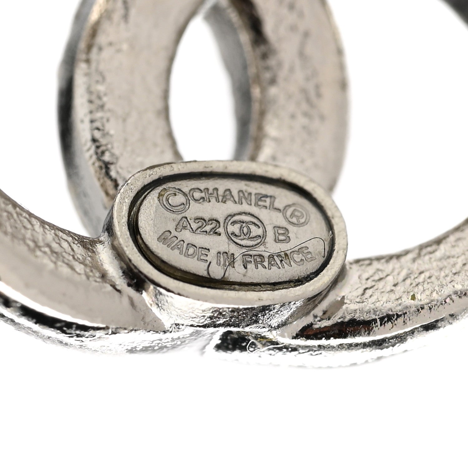 Chanel Crystal CC Bow Dangle Earrings Silver 4 of 4