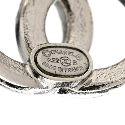 Chanel Crystal CC Bow Dangle Earrings Silver 4 of 4
