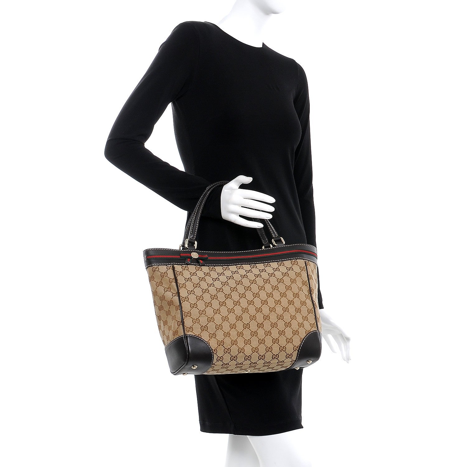 Gucci Monogram Web Medium Mayfair Tote Dark Brown 2 of 12