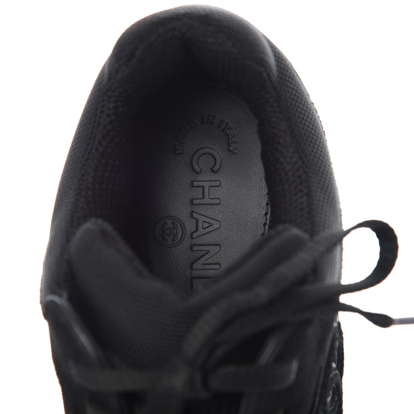Toile Suede Calfskin CC Sneakers 35 Black