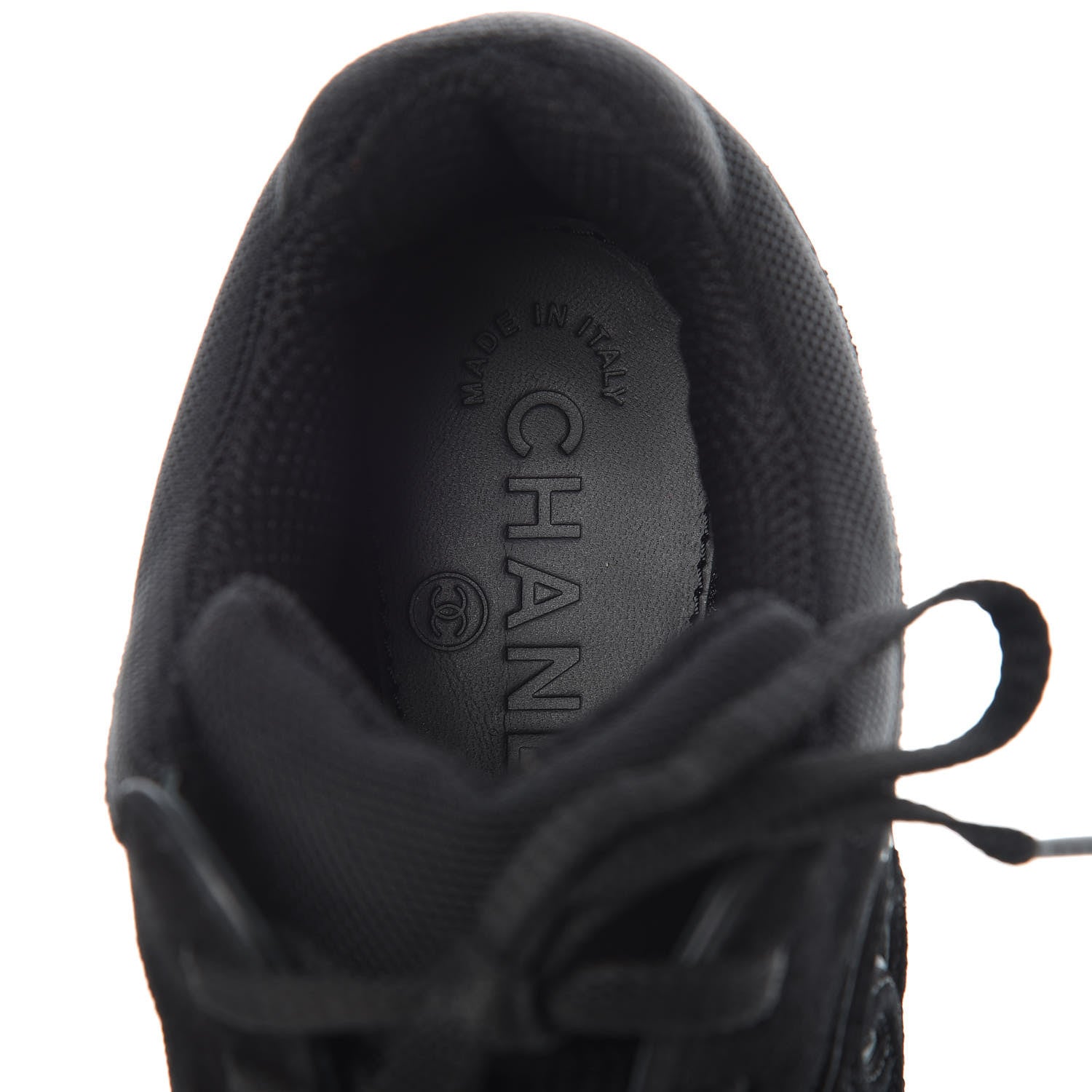 Chanel Toile Suede Calfskin CC Sneakers 35 Black 5 of 8