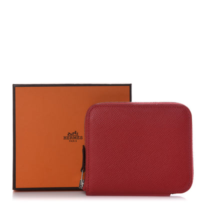 Hermes Epsom Silk'in Compact Wallet Bougainvillea Colvert 7 of 7