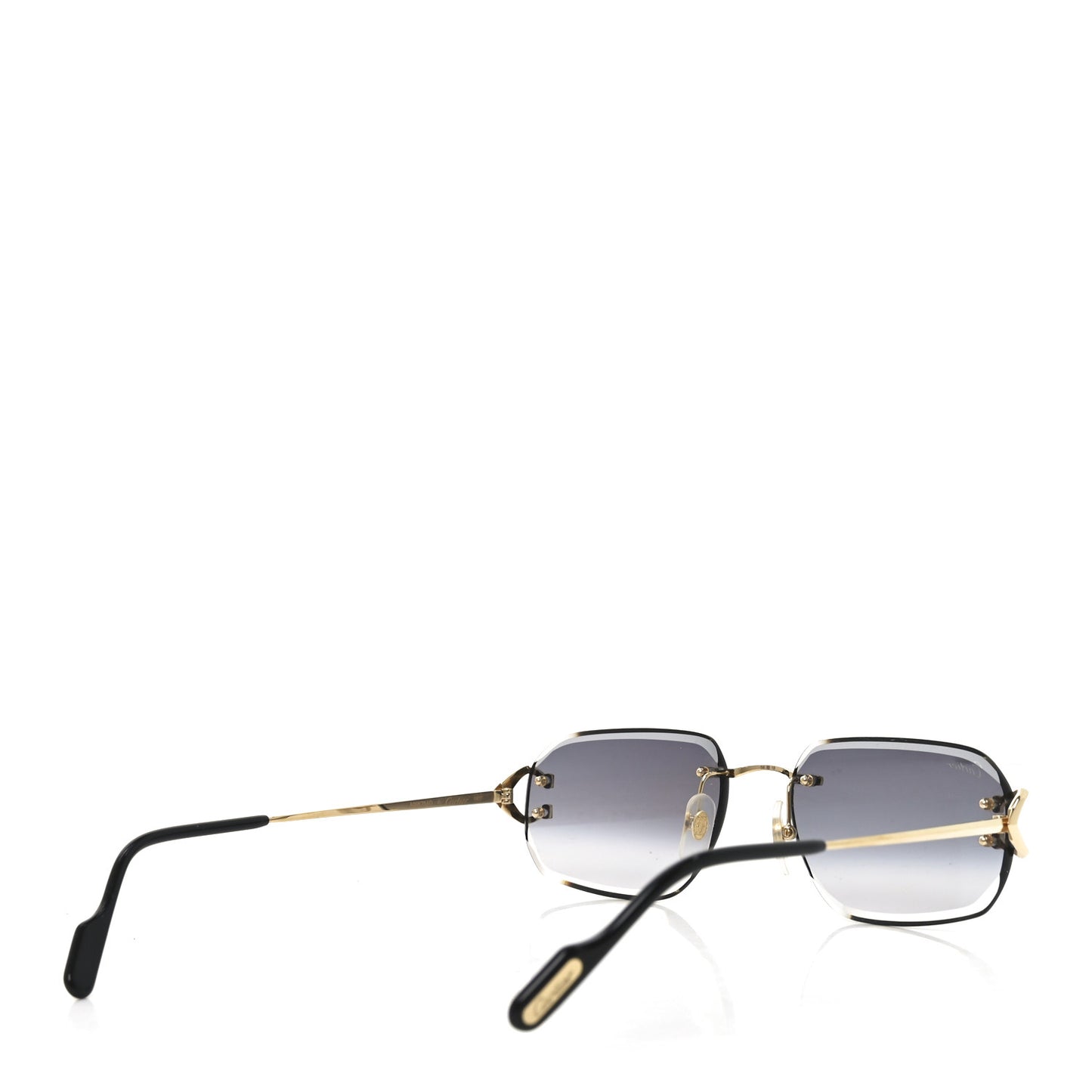 Metal Rimless C Decor Sunglasses CT0468S Gold Grey