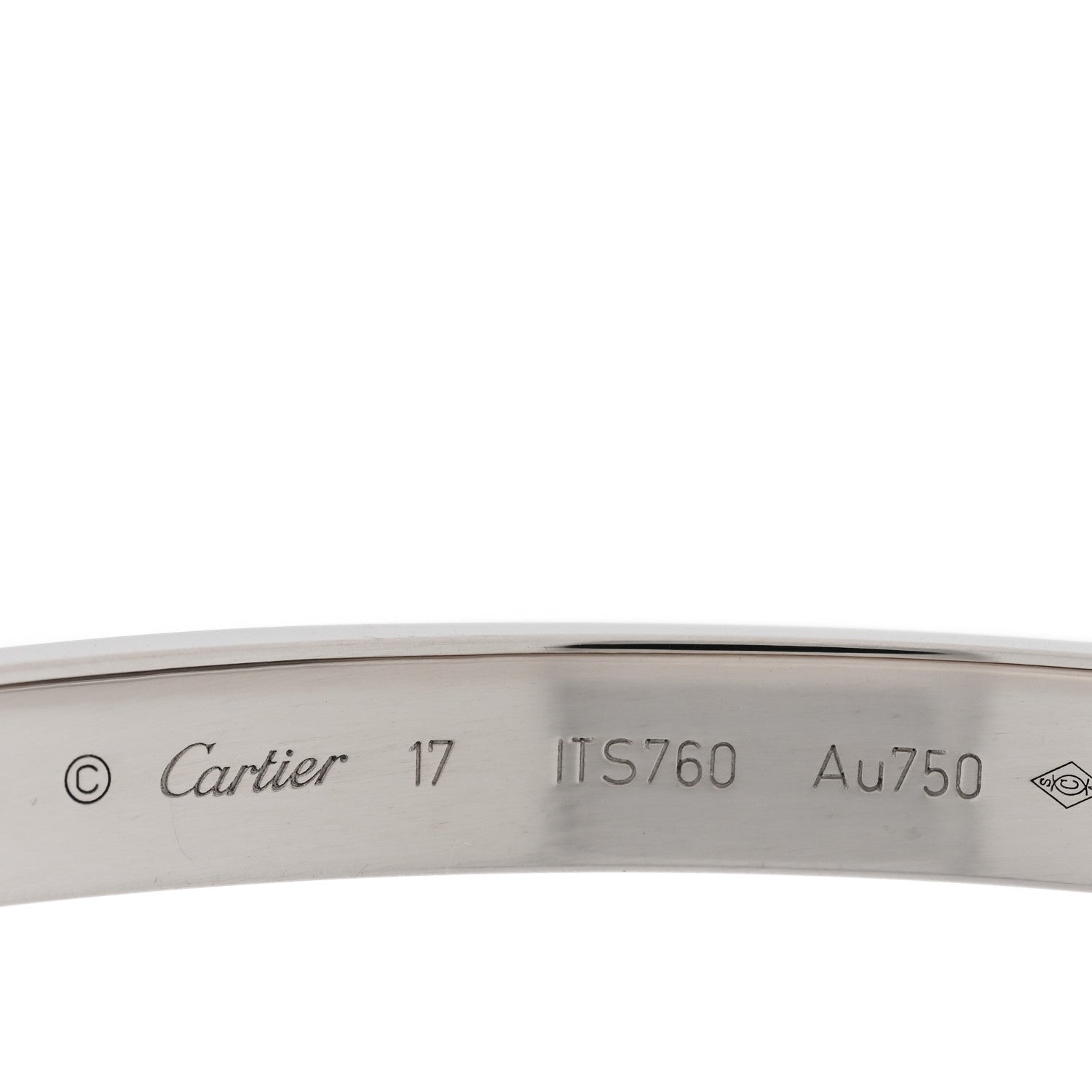 Cartier 18K White Gold LOVE Bracelet 17 3 of 7