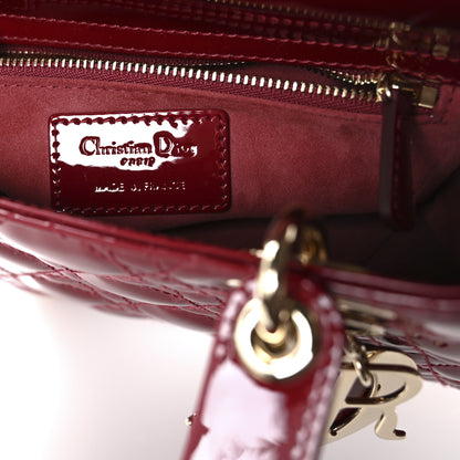 Christian Dior Patent Cannage Small Lady Dior Cherry Red 6 of 11