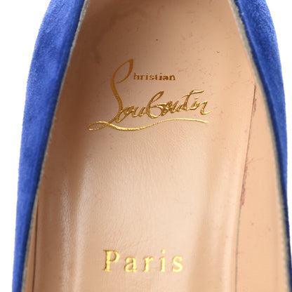Christian Louboutin Veau Velours Pigalle Follies 70 Pumps 37 Metal Blue 7 of 7