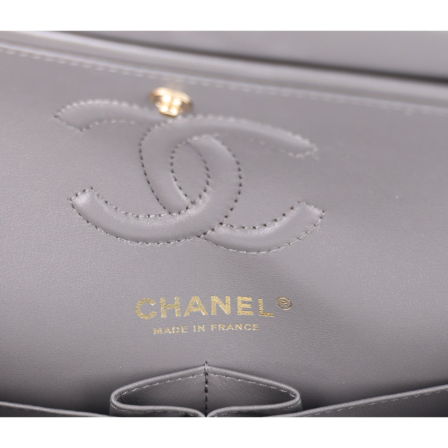 Chanel Lambskin Quilted Small Double Flap Grey 6 of 10