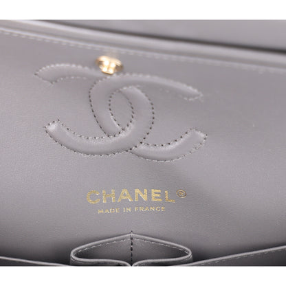Chanel Lambskin Quilted Small Double Flap Grey 6 of 10