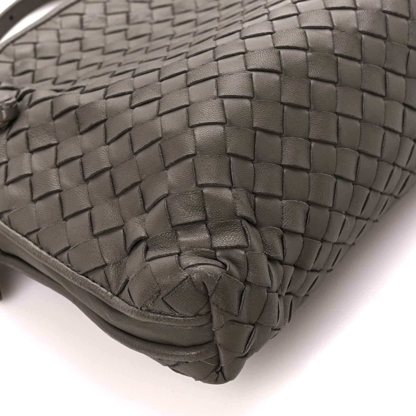 Nappa Intrecciato Nodini Crossbody Messenger Light Grey