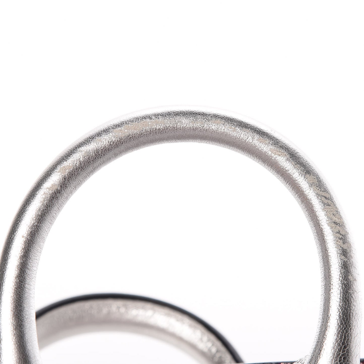 Metallic Calfskin Glitter Mini Heroine Shoulder Bag Grey Multicolor
