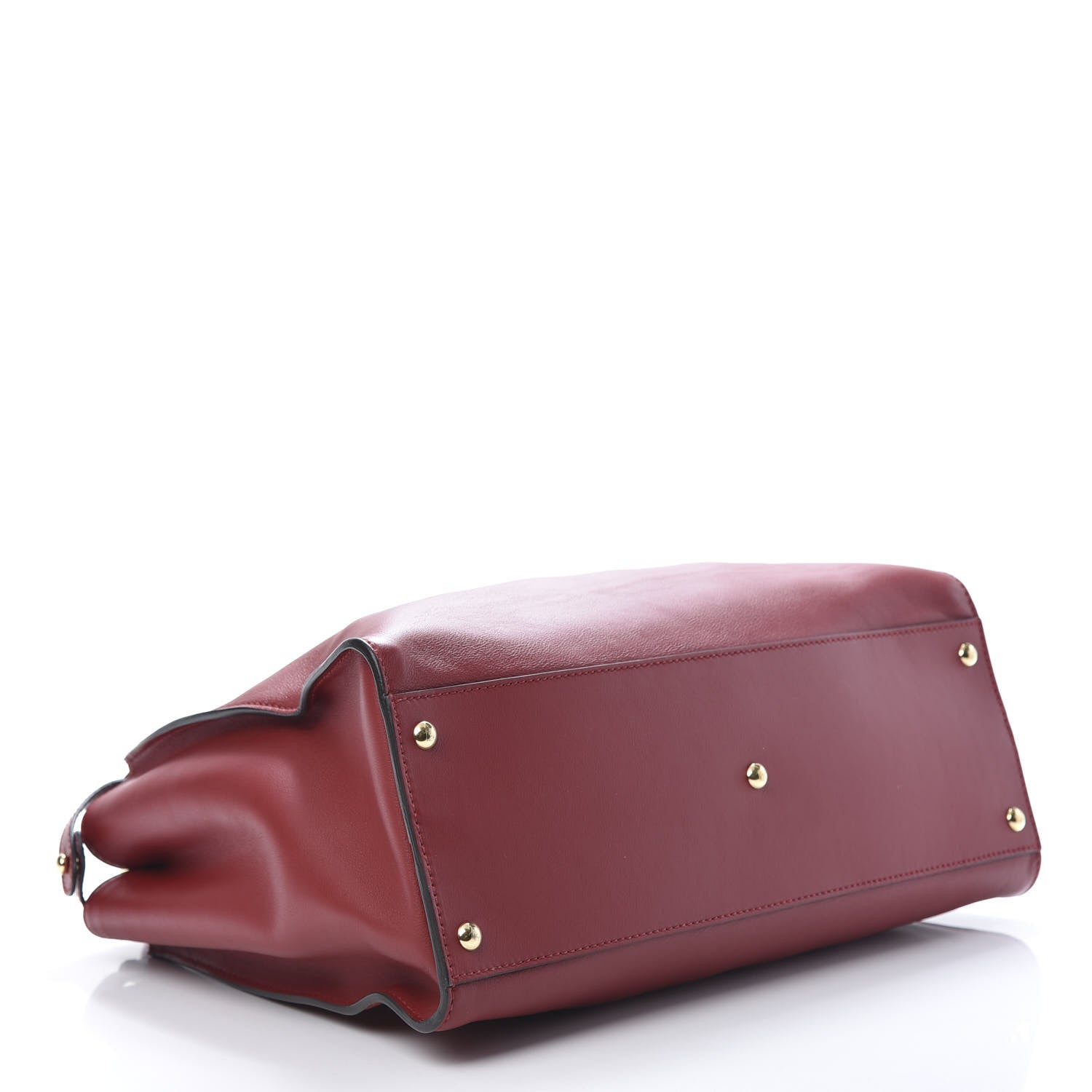 Fendi Calfskin Snakeskin Large Peekaboo Iconic Satchel Red 4 of 11