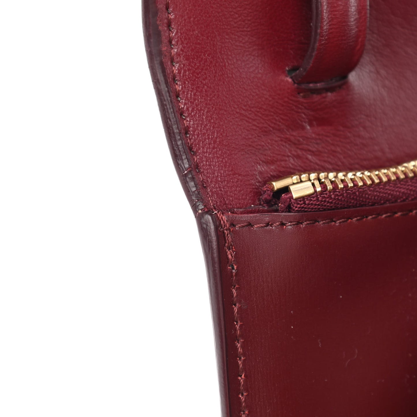 Box Calfskin Medium Classic Box Flap Bag Burgundy