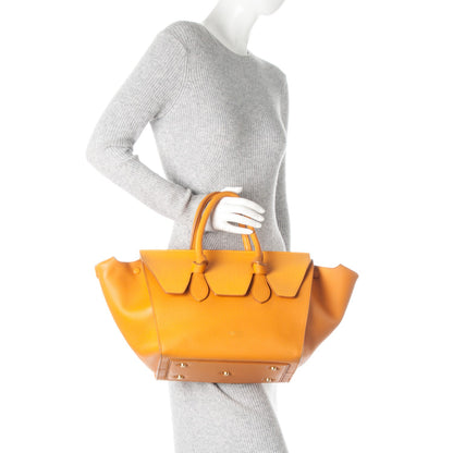 Celine Crisped Calfskin Small Tie Knot Tote Saffron 2 of 8