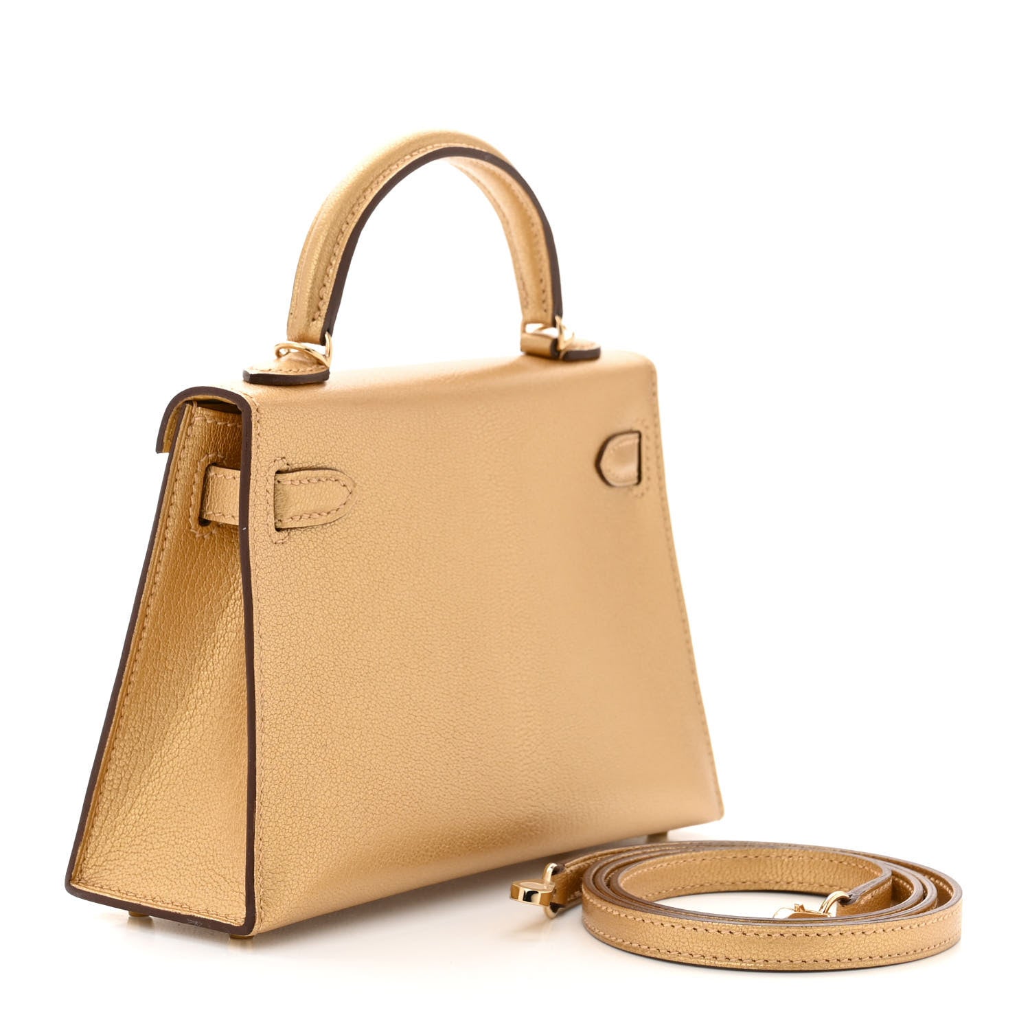 Hermes Metallic Chevre Chamkilight Mini Kelly Sellier 20 Dore 3 of 10