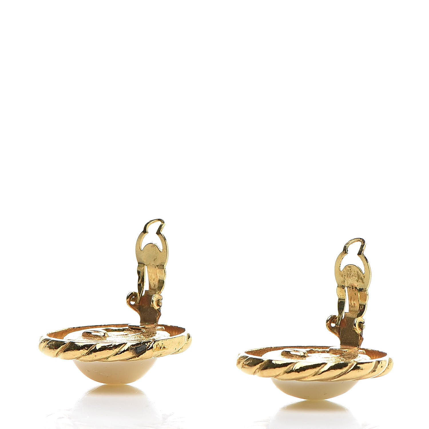 Chanel Pearl Clip On Earrings Gold 3 of 6