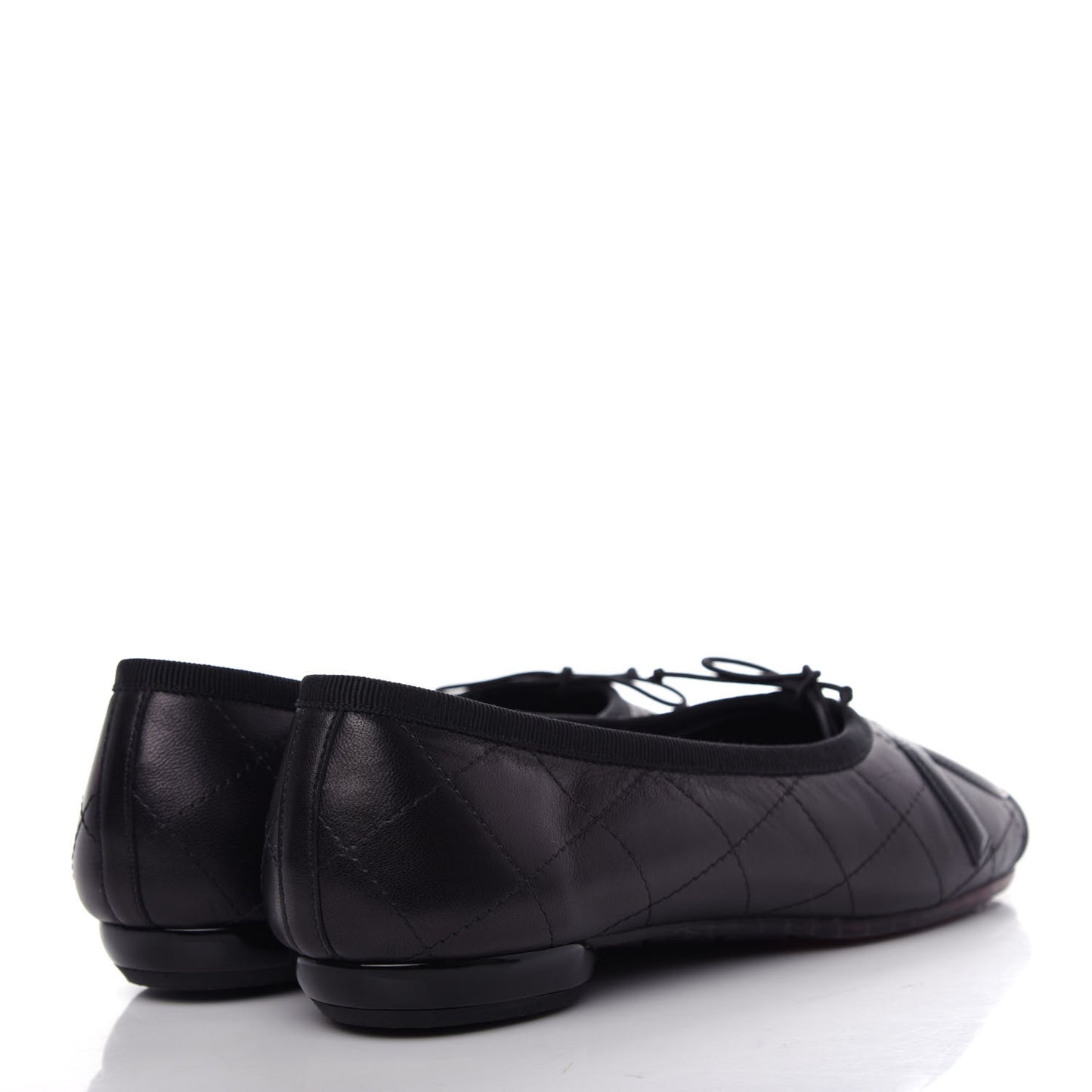 Lambskin Quilted Cambon Ballerina Flats 35.5 Black