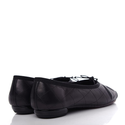 Chanel Lambskin Quilted Cambon Ballerina Flats 35.5 Black 4 of 12