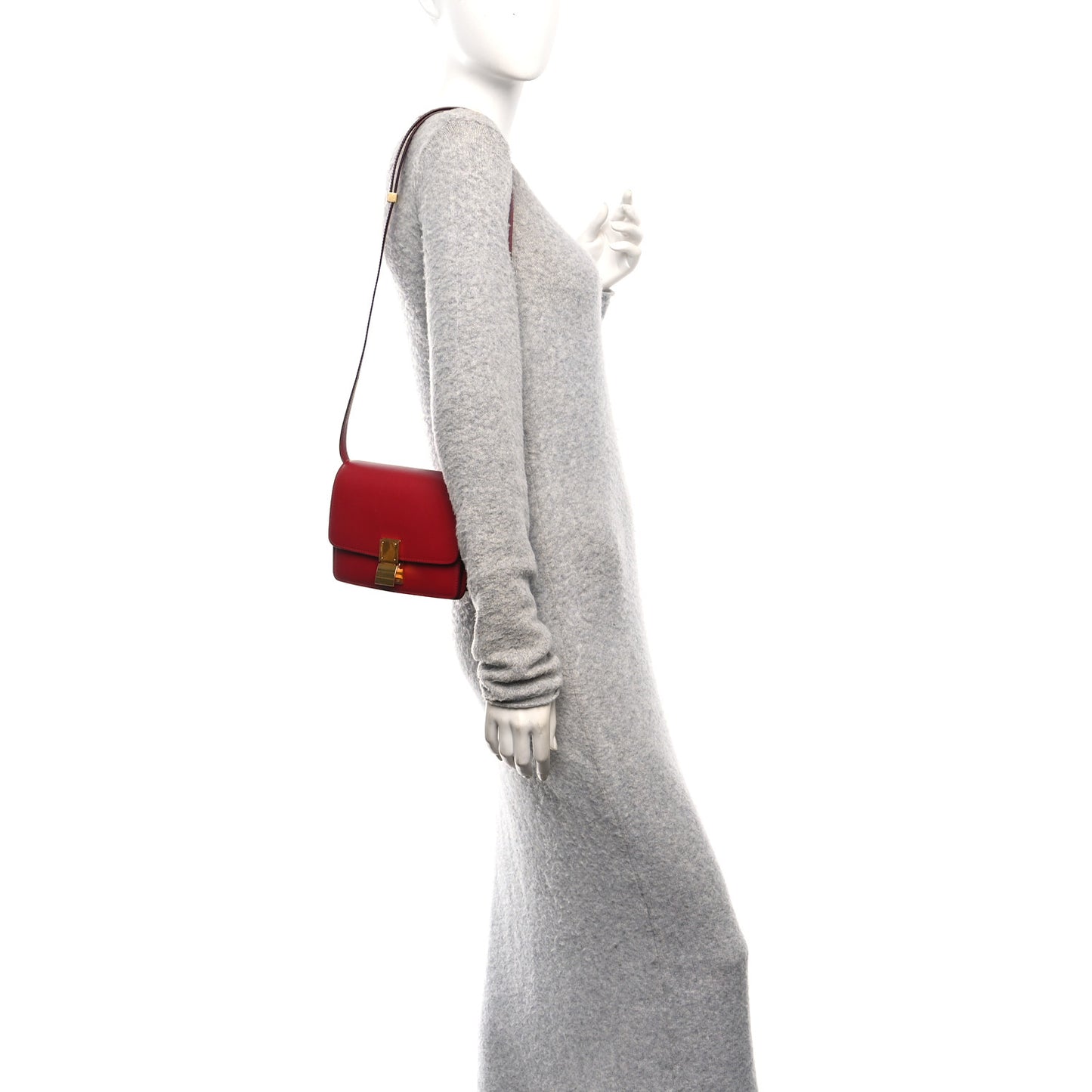 Box Calfskin Small Classic Box Flap Bag Red