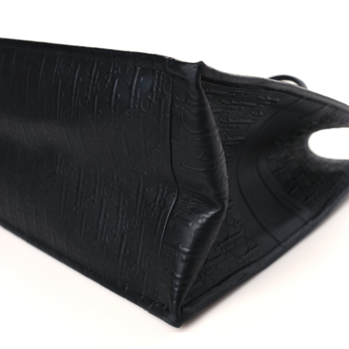Oblique Calfskin Embossed Large Book Tote Black