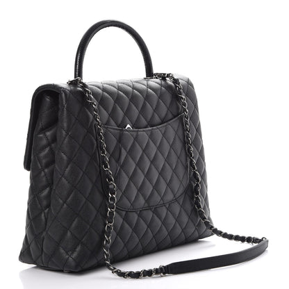 Chanel Caviar Lizard Quilted Large Coco Handle Flap Black 3 of 8