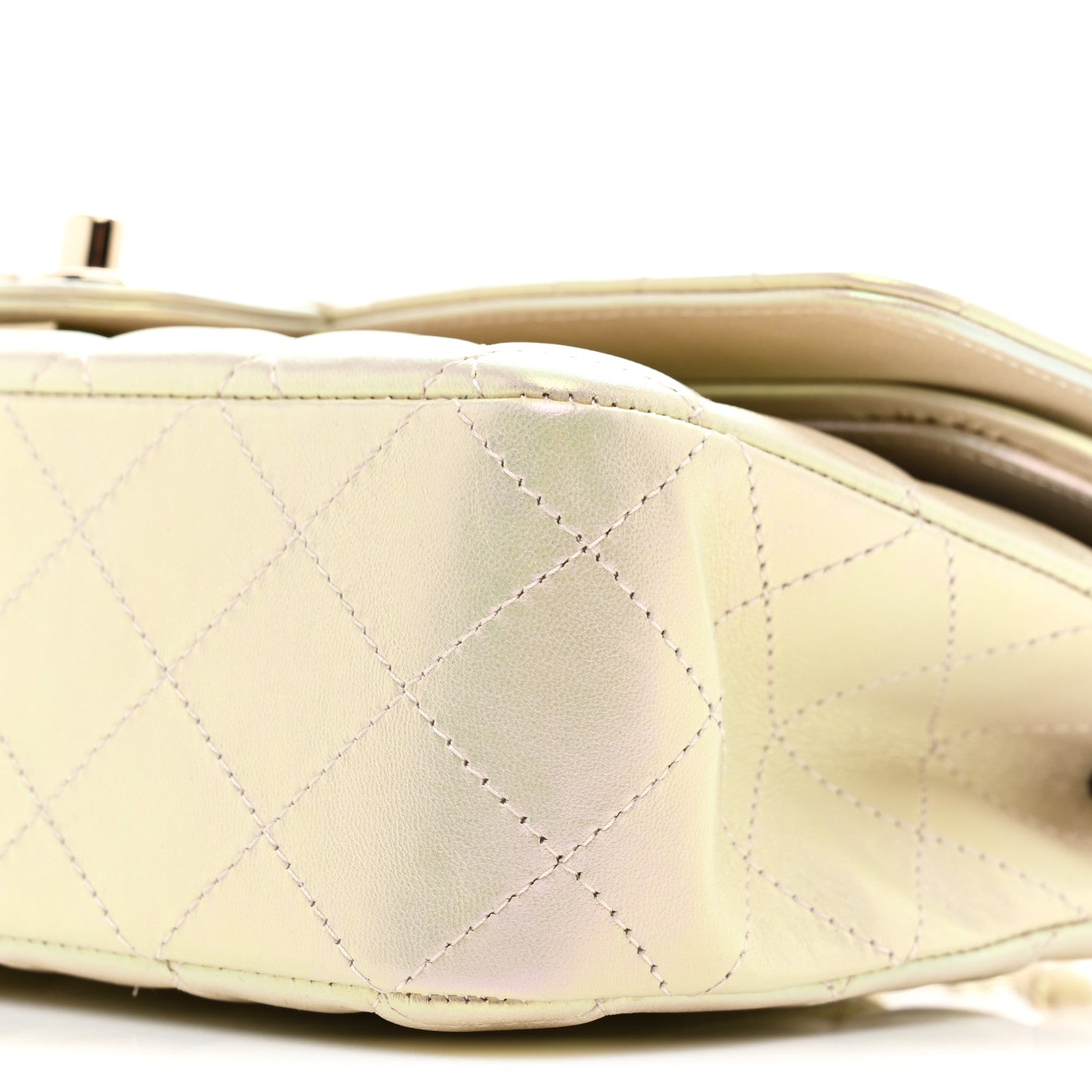 Chanel Iridescent Lambskin Quilted Medium Double Flap Ivory 10 of 11