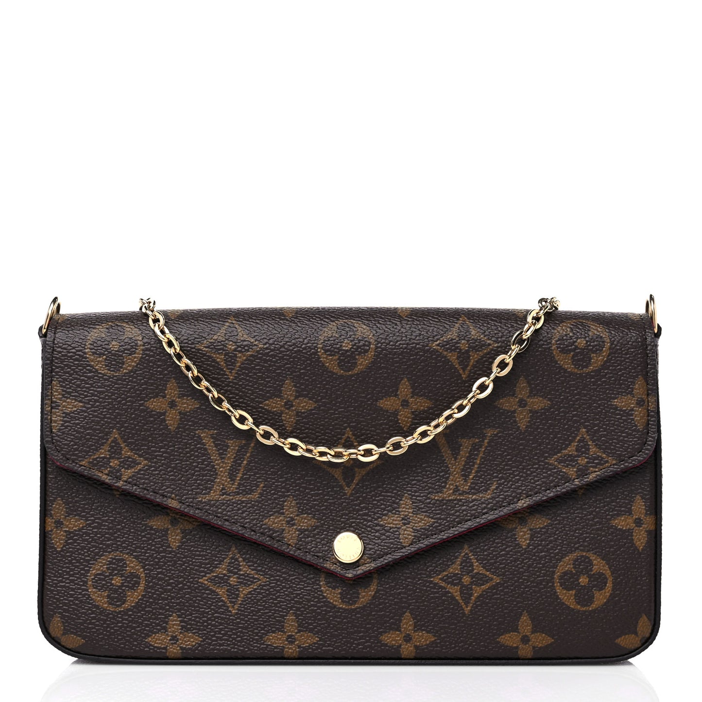 Monogram Pochette Felicie Chain Wallet Fuchsia