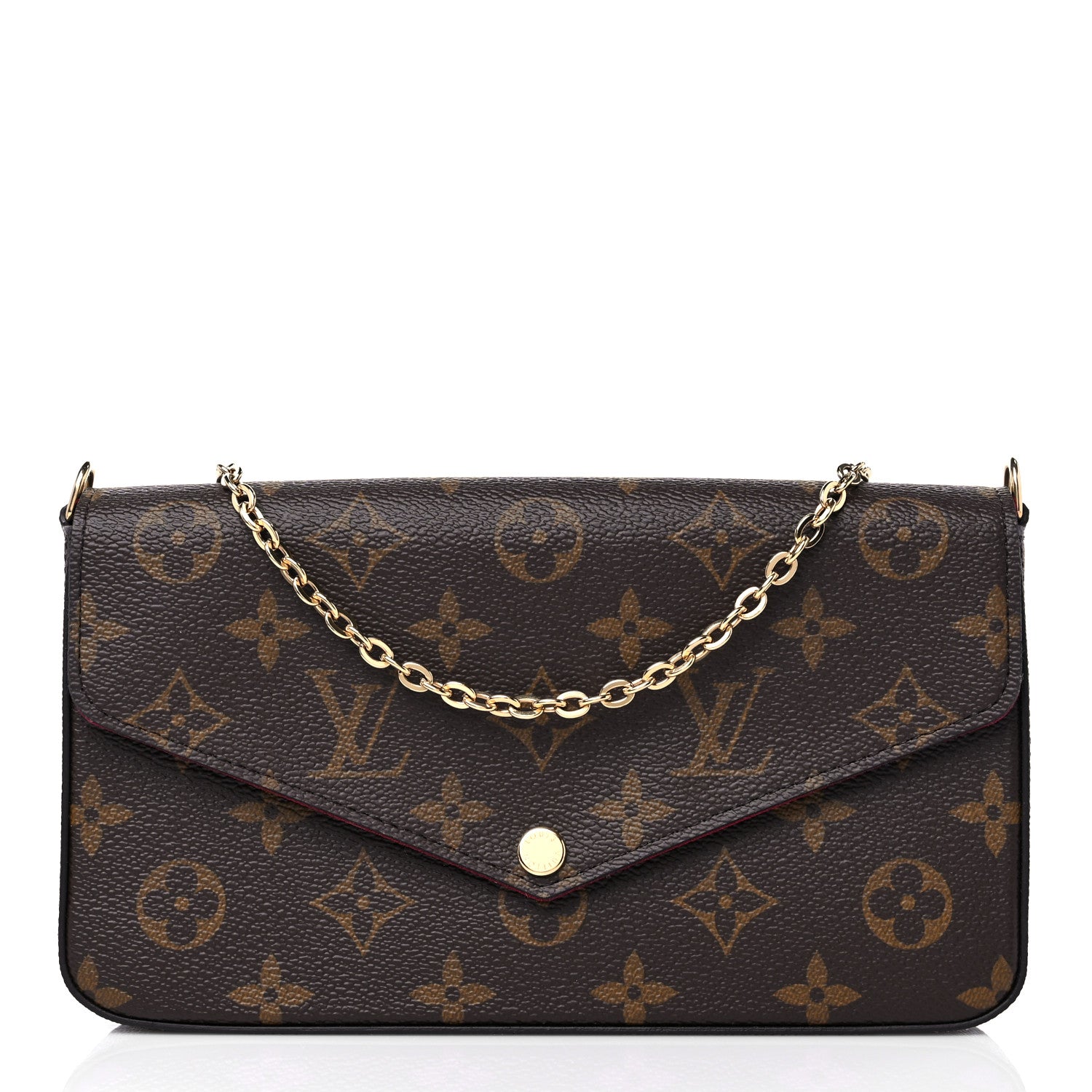 Louis Vuitton Monogram Pochette Felicie Chain Wallet Fuchsia 3 of 12
